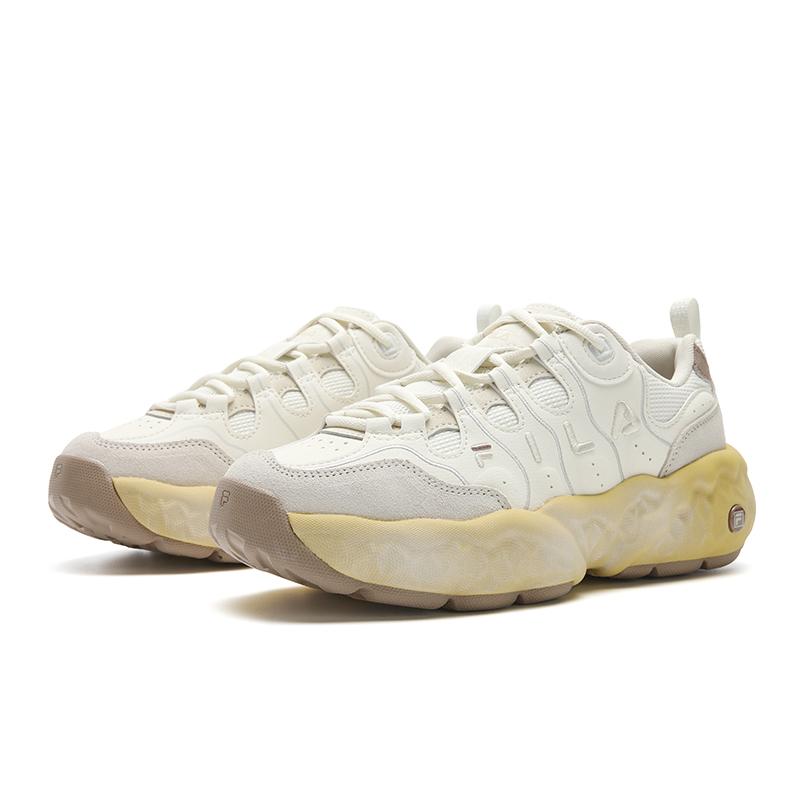 Fila Muffin Shoes Fashion Personality Trend Classic Retro Sports Versatile Comfortable Thick Sole Women Sneakers Snow-White F12W541106FTF