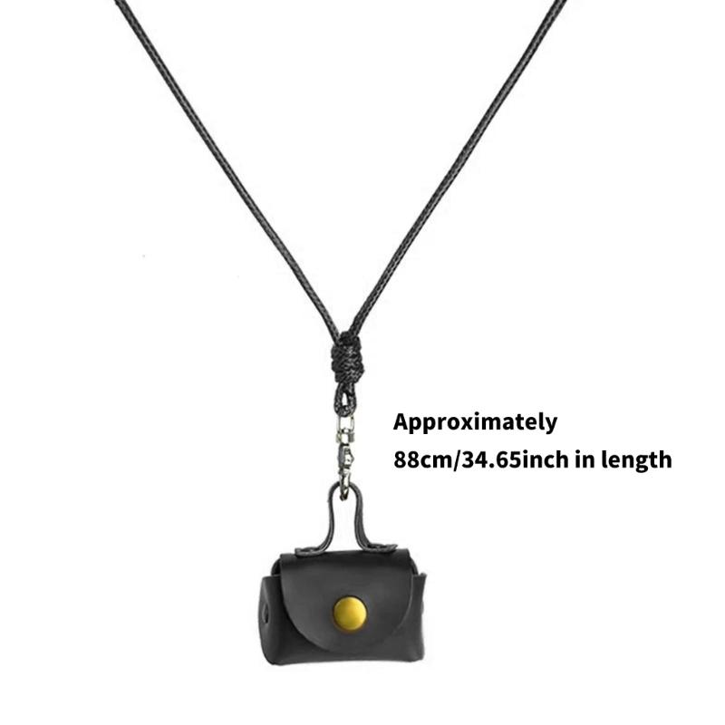 Vintage robustní kožené pouzdro na náhrdelník pro sluchátka a uložení mincí, malé dlouhé vzory pro módní ženy, dámy