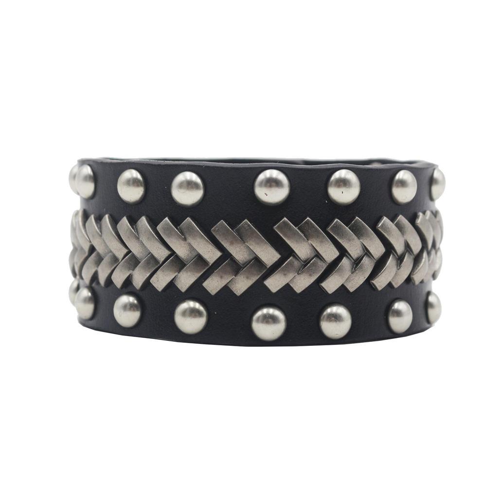 European & American Harajuku Punk Rivet Leather Bracelet