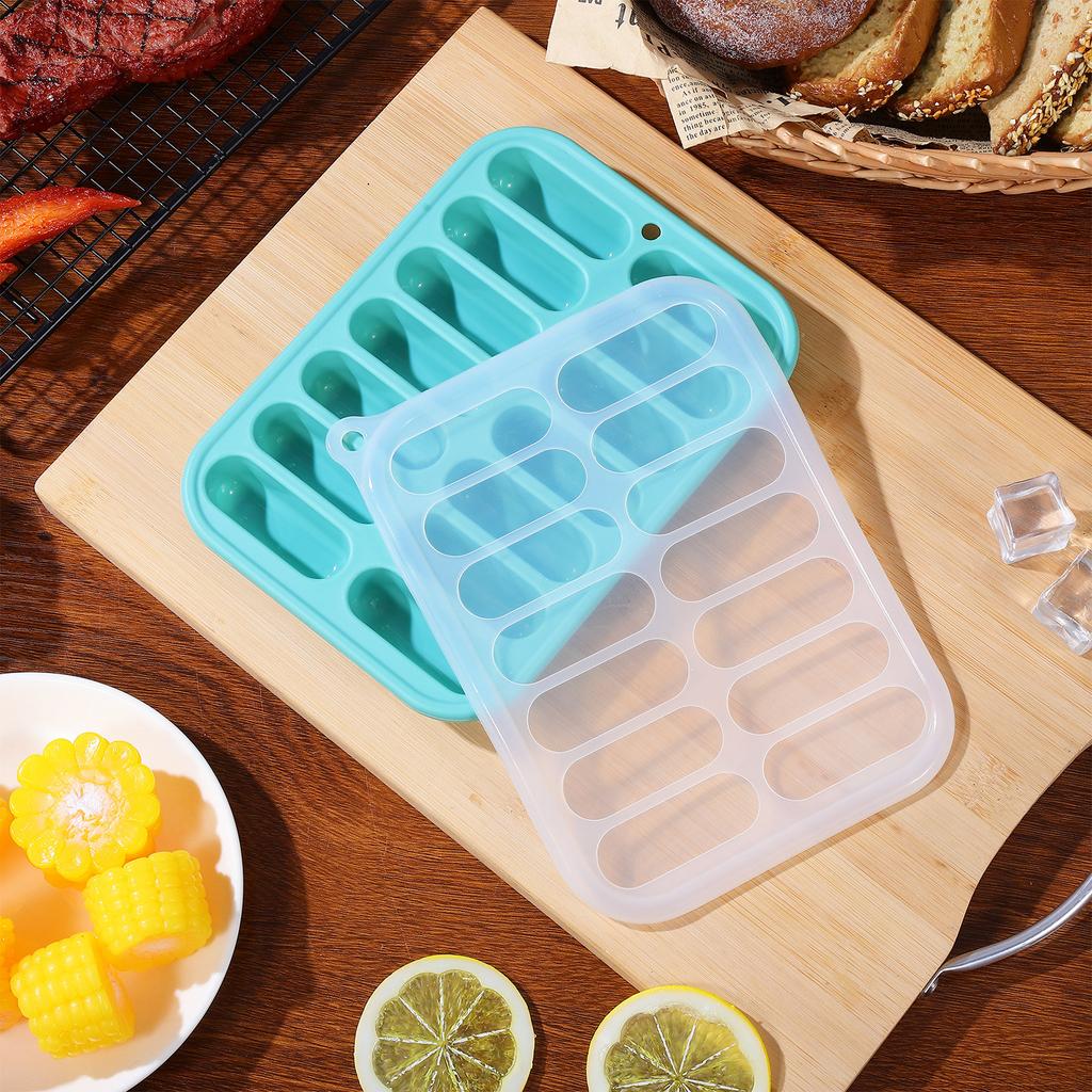 1Pcs Silicone Ice Cube Tray Heat Resistant Sausage Mold Baking Mould Easy Use Kitchen Ice Cube Tray Sausage Mold