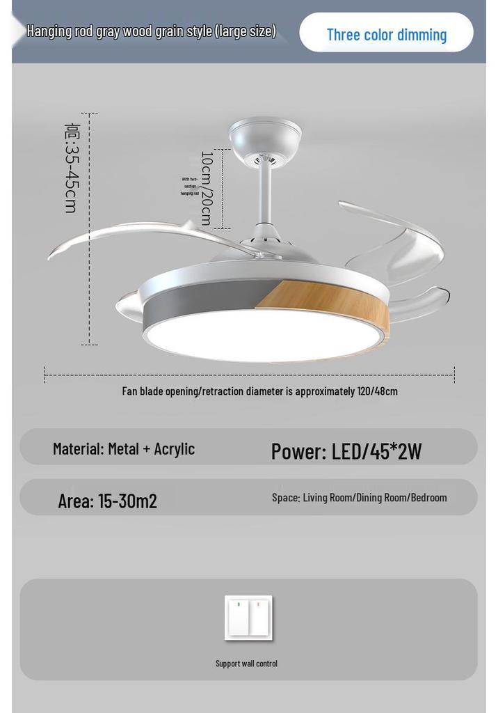 Modern Smart Ceiling Fan Light with Voice Control for Dining and Living Rooms