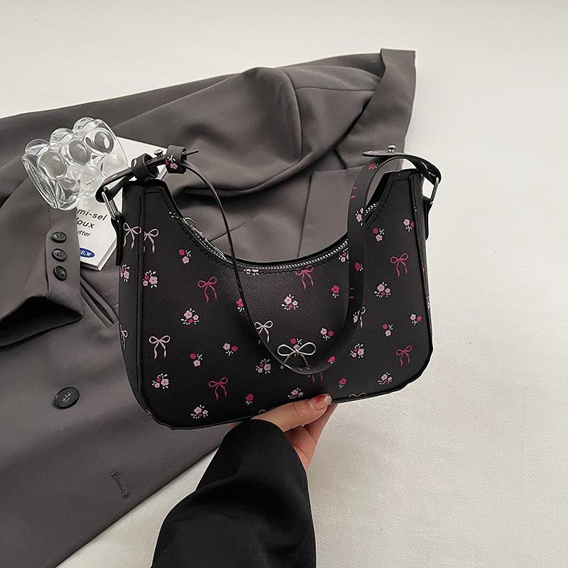 

2025 лето новая простая в зарубежном стиле портативная сумка-тоут с милым принтом свежая и красивая на плечо подмышку женская сумка