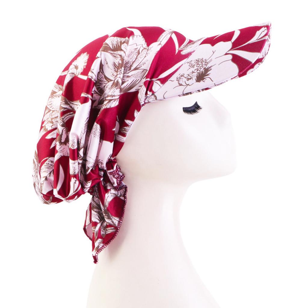 Cotton Bandana Cap with Visor Outdoor Sun Protection Hat Adjustable Headscarf Breathable Lightweight Headwear for Outdoor Activities