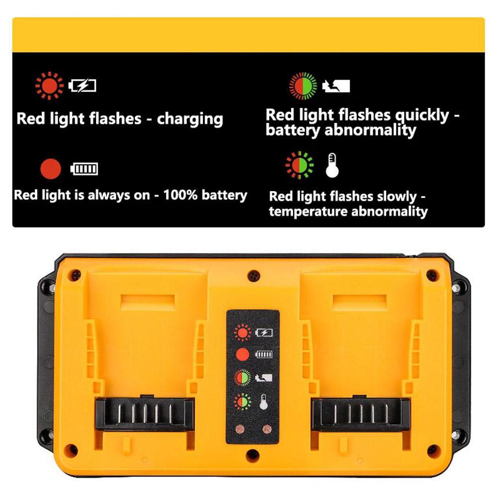 1.5m Dual Charging Fast Charger with 4 Types of Connectors for Dewei Electric Tools Compatible with 14.4-18V Lithium Battery