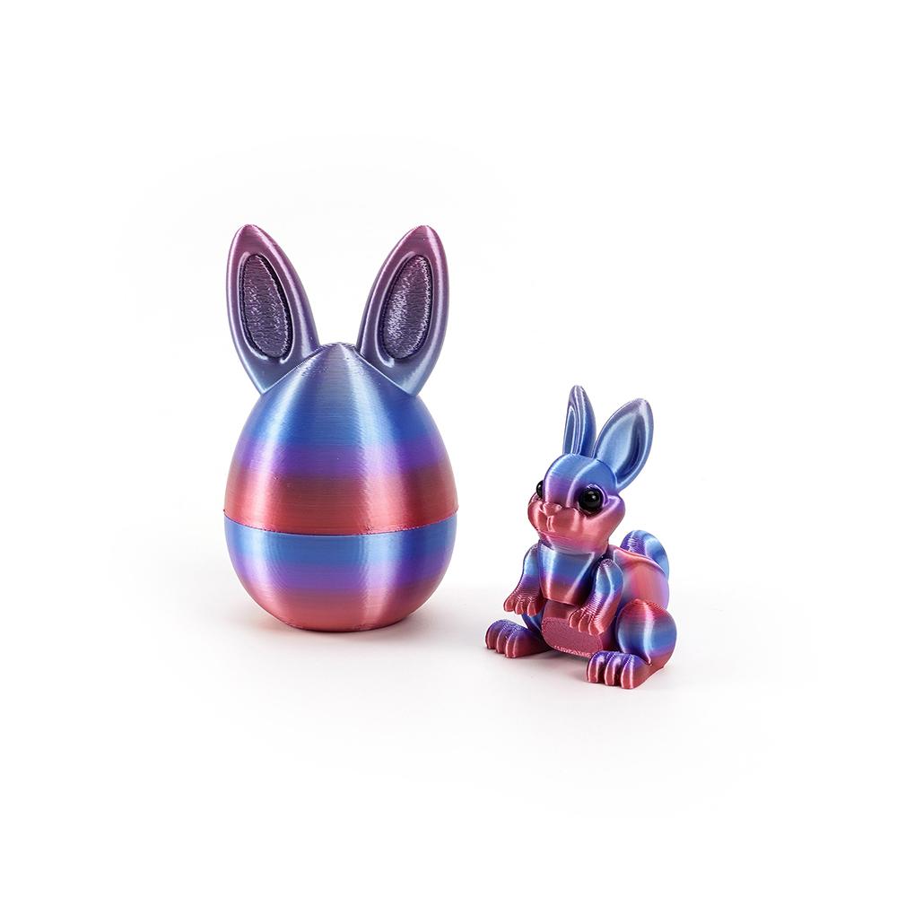 1Pc Cute 3D Printed Bunny Eggs with Mini Bunny Surprise Egg for Kids Easter Party Favors Birthdays Gifts Goodies Filler