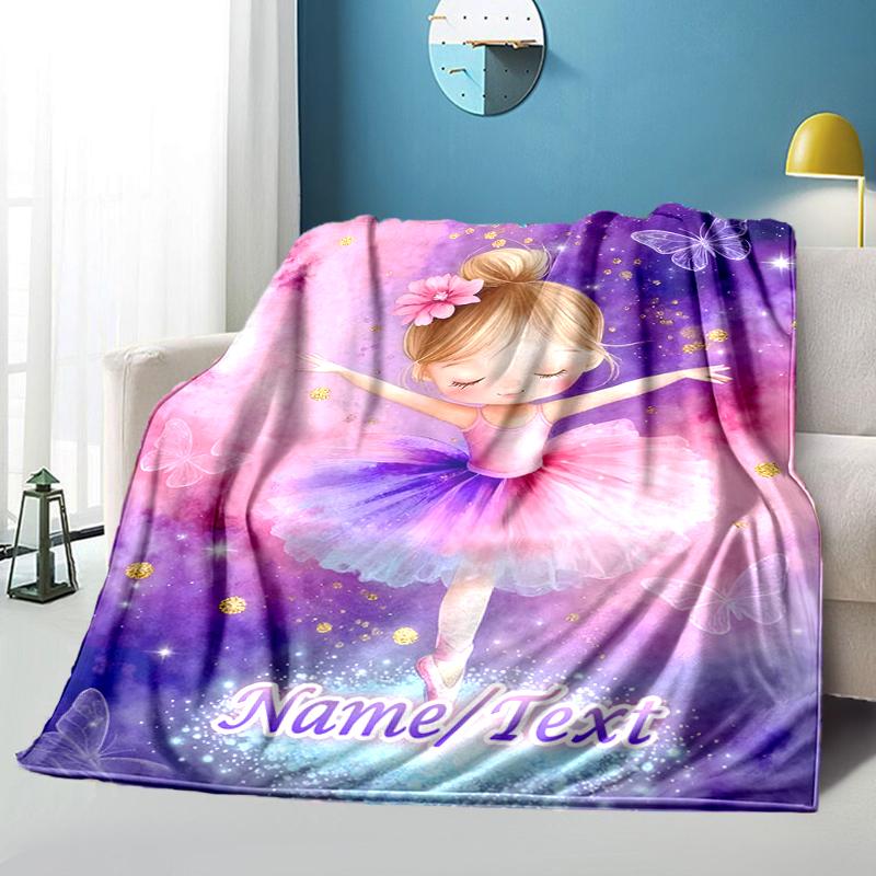 1PC Custom Name Fairy Stars Outdooor Flannel Blankets Throw Blanket All-Season Throw Gift Bedspread for Couch, Bed, Camping Holiday Birthday Gift