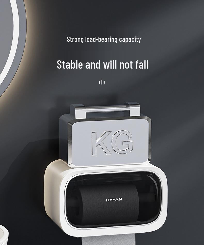 Luxury Wall-Mounted Tissue and Toilet Paper Box - No-Drill, Elegant Pull-Out Design