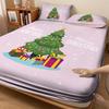3pcs pink Christmas tree print coreless bed sheet set multiple sizes soft bed cover bedroom bedding decoration machine washable