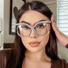 Oversized Square Diamond Frame Reading Glasses Women Anti Blue Light Computer Eyeglasses Custom Degrees Fashion