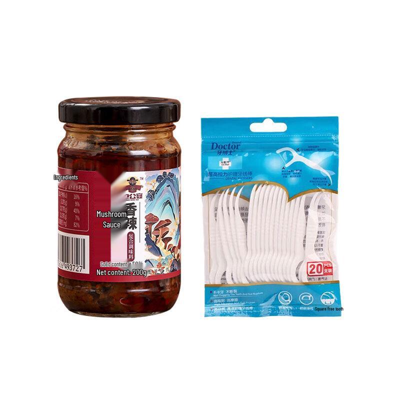 Dr. Tooth Dental Floss Sticks & Spicy Sauce Bundle