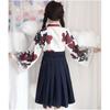 Qichenk Japanese Cosplay Gothic Lolita Rose Print Short Size Size S Kimono, Clothing, Costume, Women's Yukata, Dress, Length, hf003-D-Black,