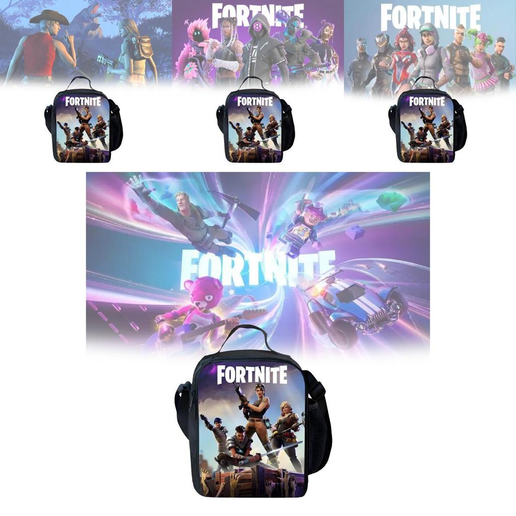 Fortnite Kreslená svačinová taška pro děti s prodyšnou oxfordskou tkaninou pro každodenní použití