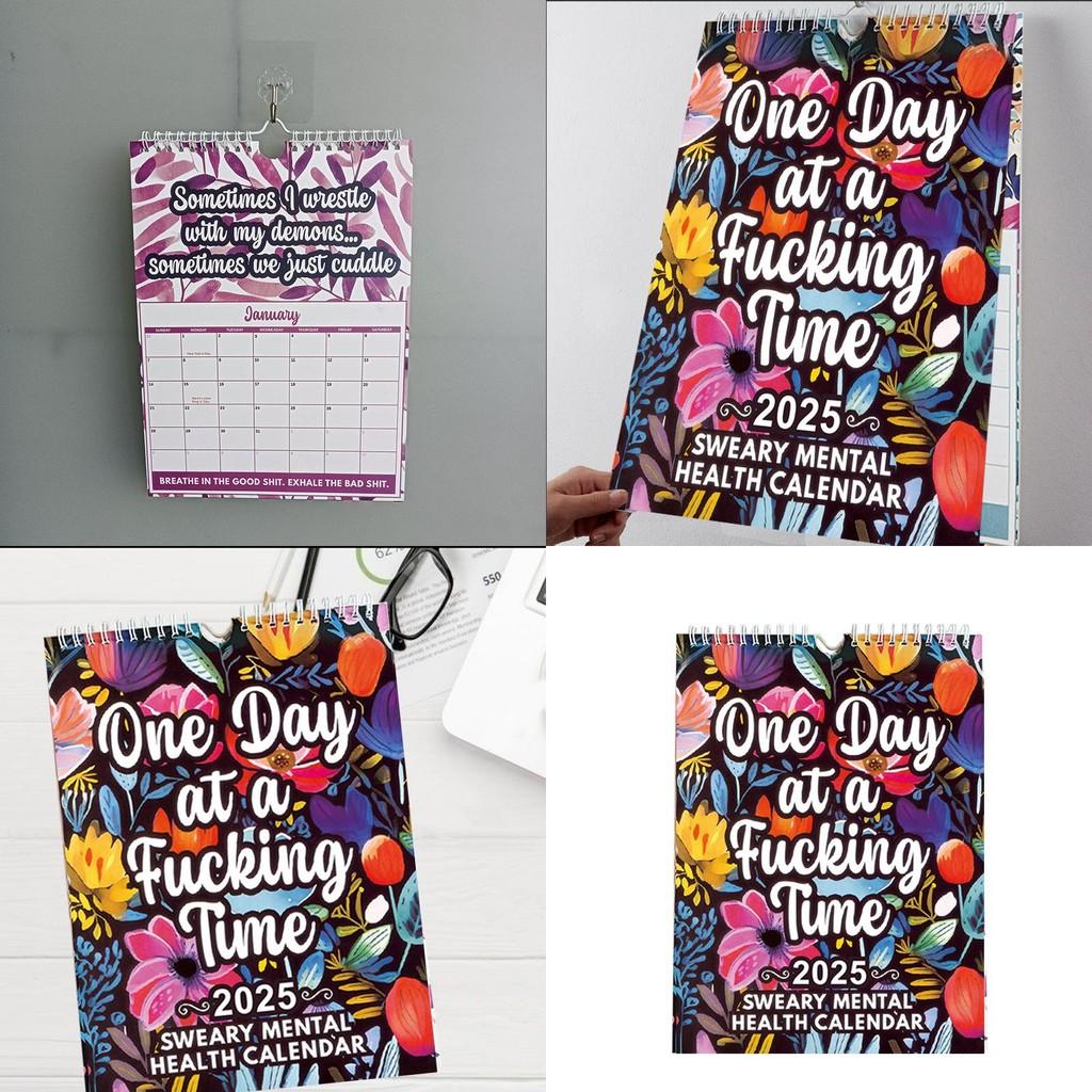 Zeitgenössischer 2025 Kalender für psychische Gesundheit Praktischer 12-Monats-Spiralwandkalender