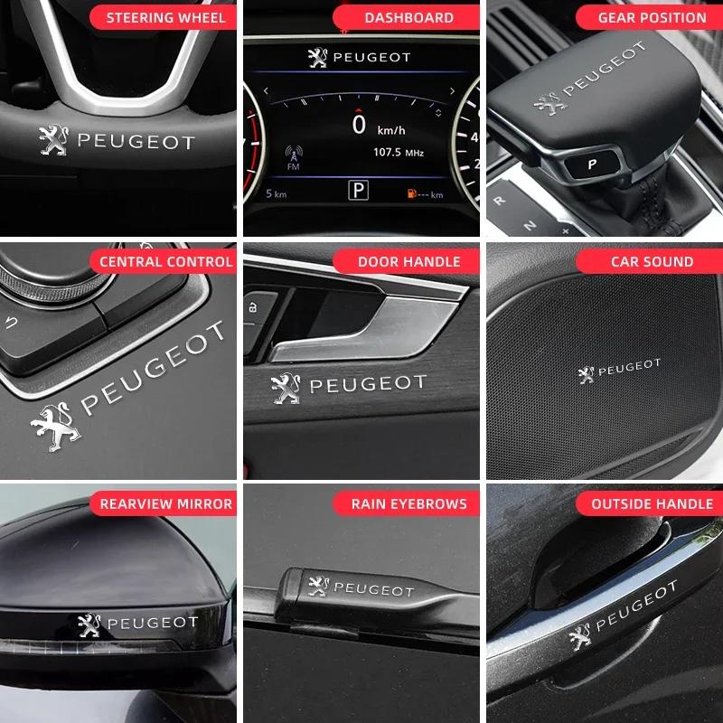 Car Sticker 3D Metal Car Emblem Sticker Decor Badge Decal Interior Styling For Peugeot 206 208 306 307 308 407 408 508 2008 3008