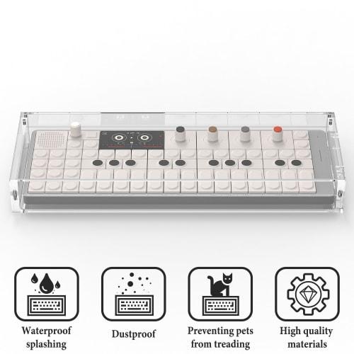 Geekria Synthesizer Clear Acrylic Case Protector with Magnetic Closure, Dust Cover Compatible with Teenage Engineering OP-1 Field/OP-1/OP-XY Portable