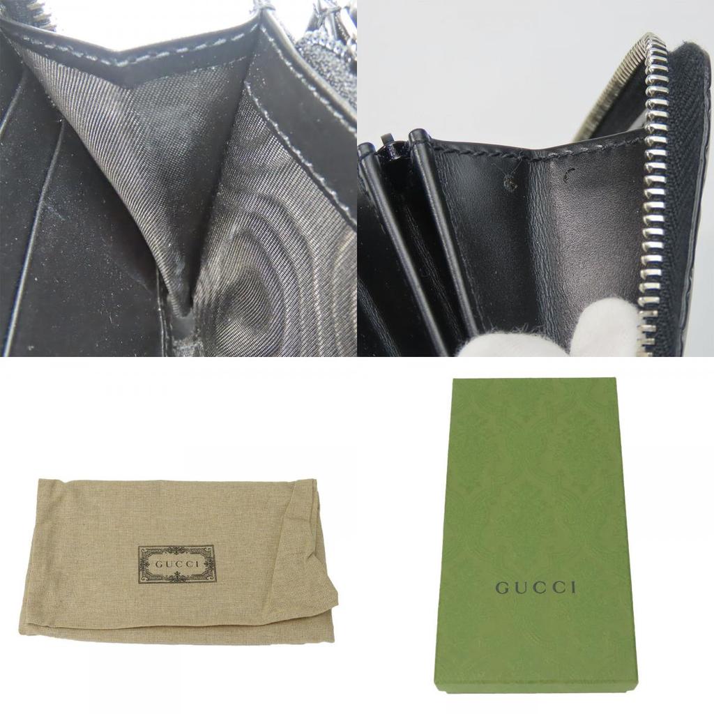 Used GUCCI Purse 473928 black Zip Around