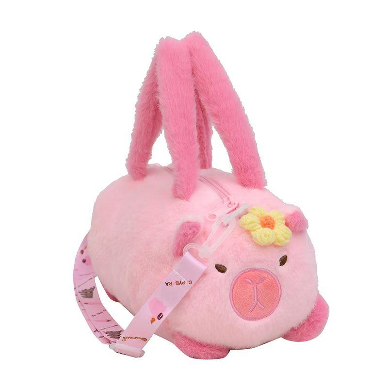 

Плюшевый рюкзак Капибара - Мультяшная детская игрушка-кукла Large Pink Shoulder Bag 25cm