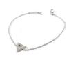Les Trésors De Lily [N3377] - White 'Triangle' Silver Bracelet (rhodium-plated)