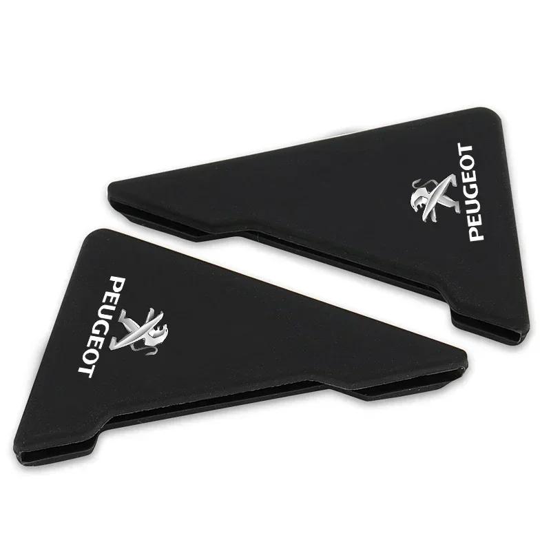 

2PCS Silicone Car Badge Door Corner Cover Bumper Crash Scratch Protector Accessories For Peugeot 208 3008 308 508 408 2008 307 чёрный