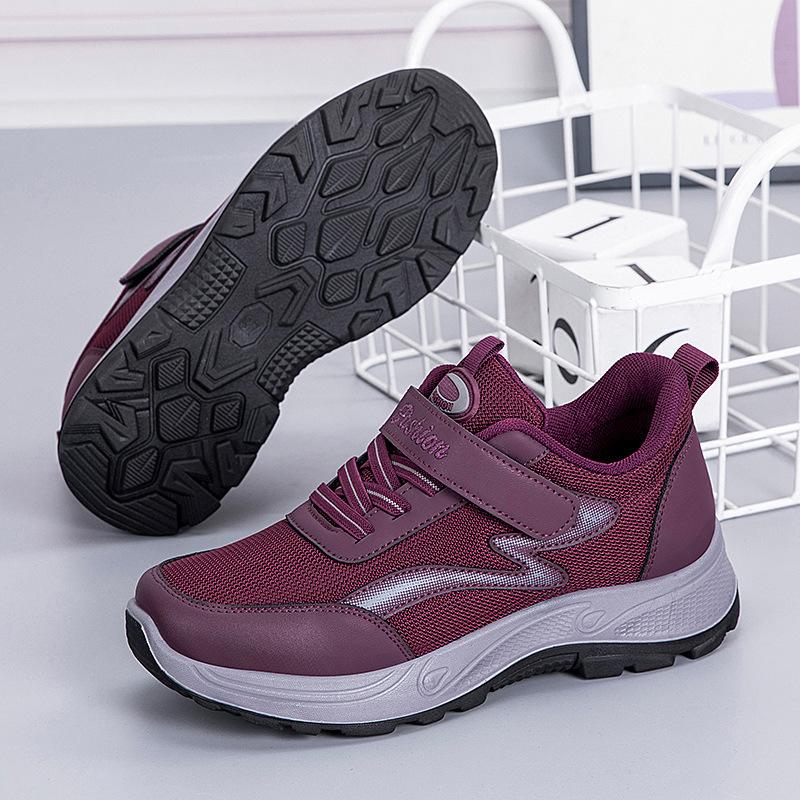 Walking shoes autumn new Chinese mother shoes Velcro sneakers climbing sole sneakers women