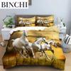 Horse Comforter Cover Set For Kids Toddler Farm Animal Pattern Bedding Set Boys Girls 3 Piece Farmhouse Cowboy Duvet Cover Set