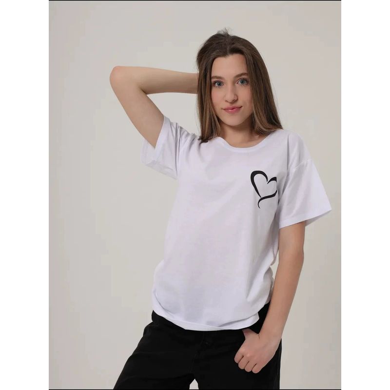 Fashion Style New Arrival Fashion Print Loose Crew Neck Cotton T-shirt Loose Printed Cotton T-shirt