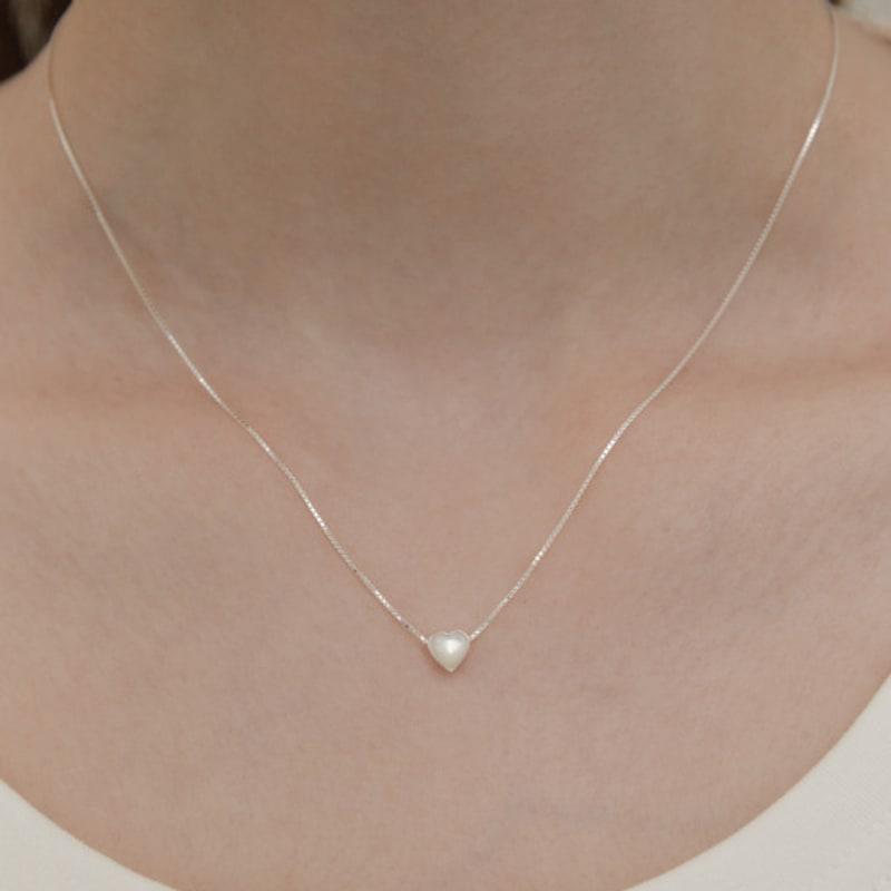 TATIANA (925 Silver) Mother-of-Pearl Heart Pendant Necklace NZ2433