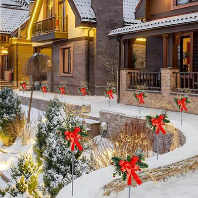 Lămpi Solare Metalice Ren Crăciun Decor Curte cu Țăruși Ornament de Grădină Decorațiuni Festive Exterioare pentru Alee Pridvor Grădină Petrecere