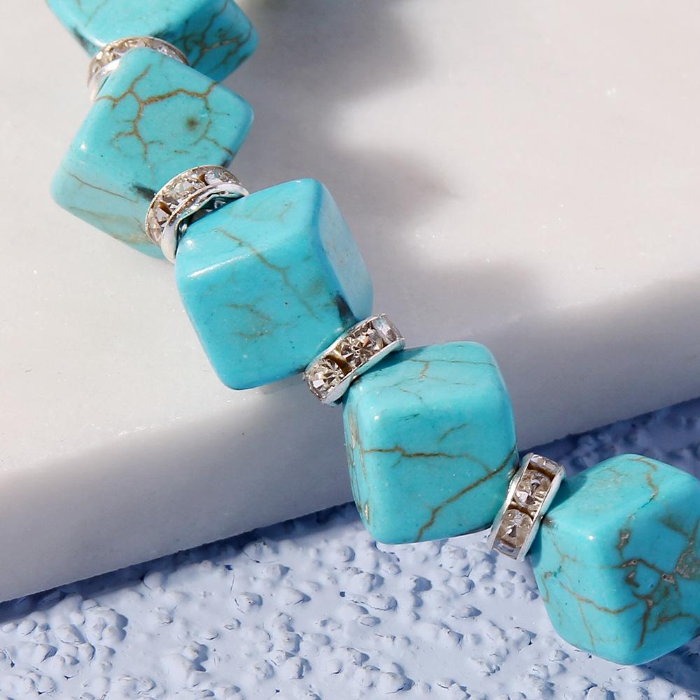 Personalized Ethnic Style Turquoise Bracelet with Butterfly Heart Number Patterns Exquisite Quality Diamond Gold Plated Bead