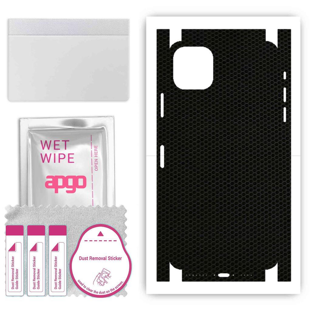 apgo Adesivo Skin Protettiva per retro+lati compatibile con Apple iPhone 11 Pro Max, Pellicola Full Wrap, Foglio, Vinile - Modello Matrice