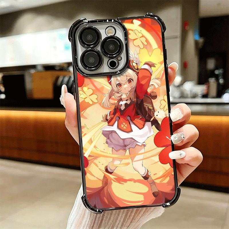 Genshin Impact Klee Plating Phone Case For Iphone 16 17 Pro Max Air 16E 14 15 Plus 12 13 Mini Anti-Fall Airabag Cover