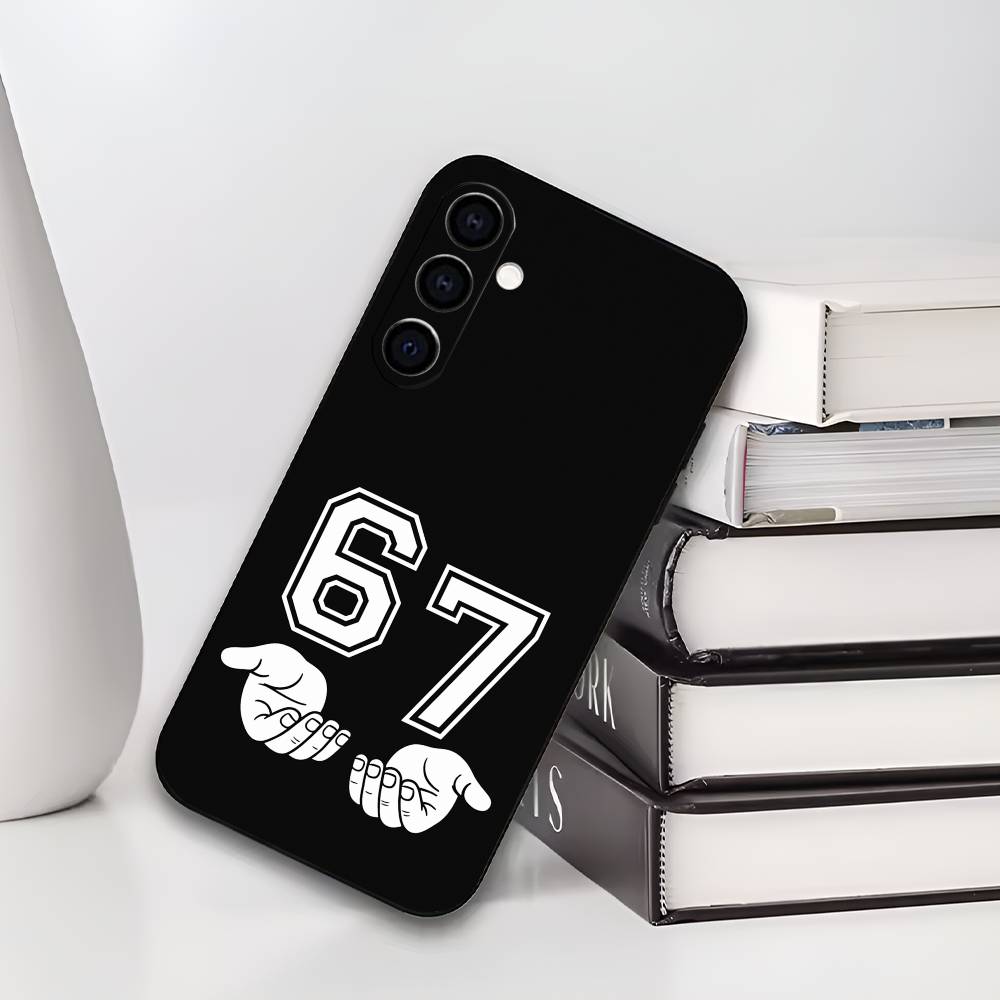 

Six Seven 67 Phone Case For Samsung Galaxy A73,A72,A71,A70,A53,A52,A51,Soft Silicone Black Cover Samsung a53 5g