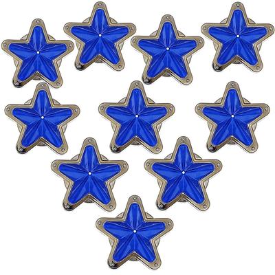 Customize 12V 24V LED Star Side Marker Lamps with Star Lenses for Trucks (Blue, 10-Pack)