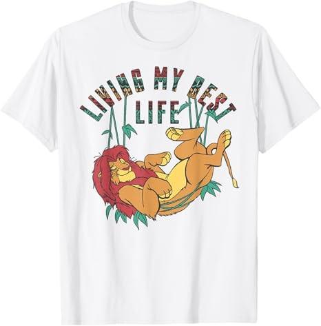 Lion King Living My Best Life Simba White TShirt S