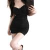 Pure Desire Off-Shoulder Ruched Summer Dress - Women's Slimming Waist-Cinching Short Skirt