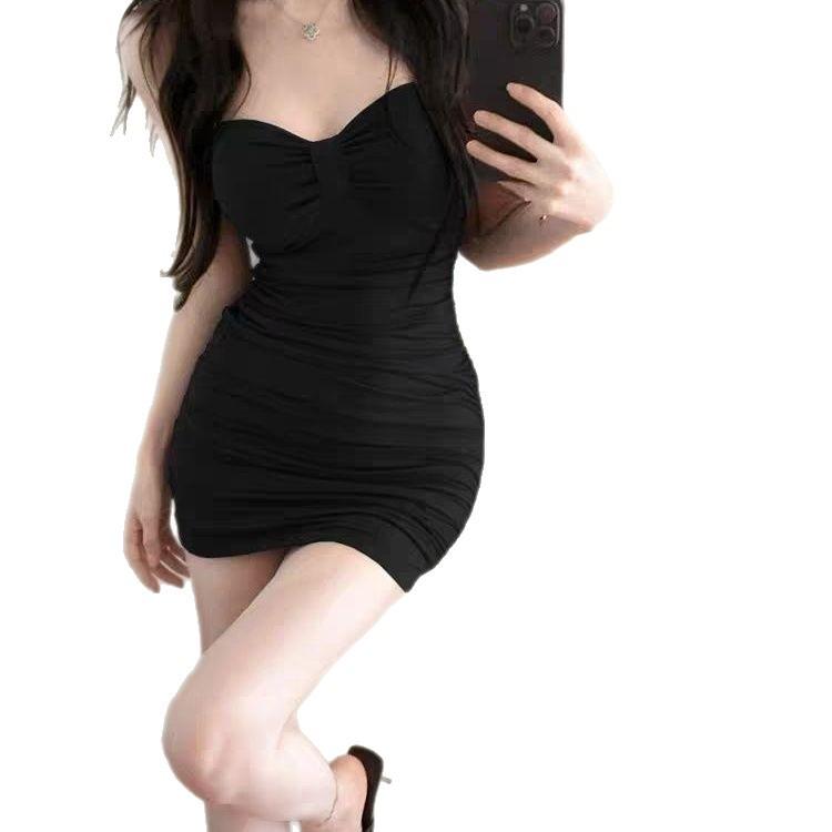 Pure Desire Off-Shoulder Ruched Summer Dress - Women's Slimming Waist-Cinching Short Skirt