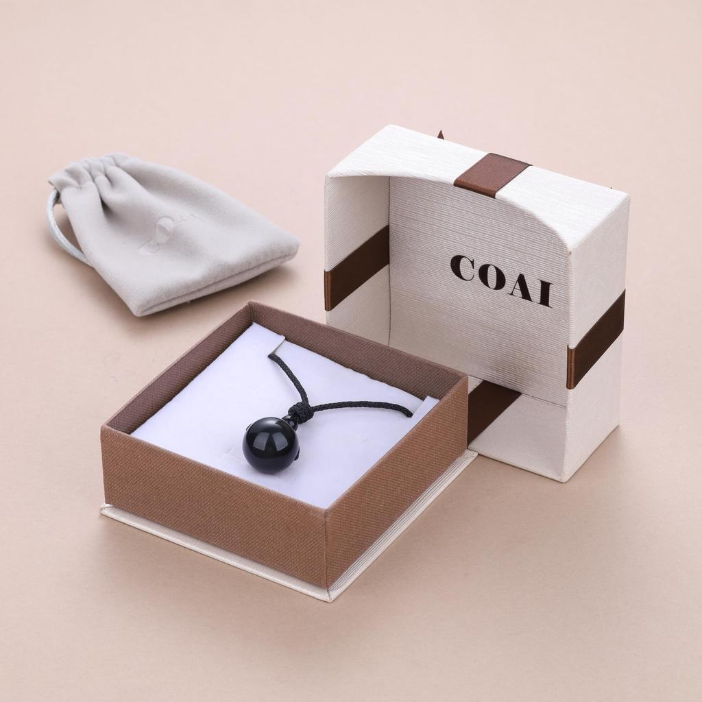 Koai 18mm Obsidian Amulet Pendant Adjustable for Men and Women Necklace, Length,