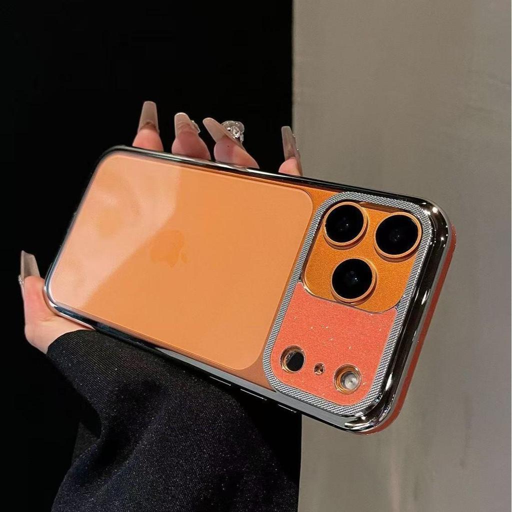 Applicable Apple 13-17 Phone Case: Transparent Back, Electroplated Glitter Edge, Drop-Proof Design for Men & Women