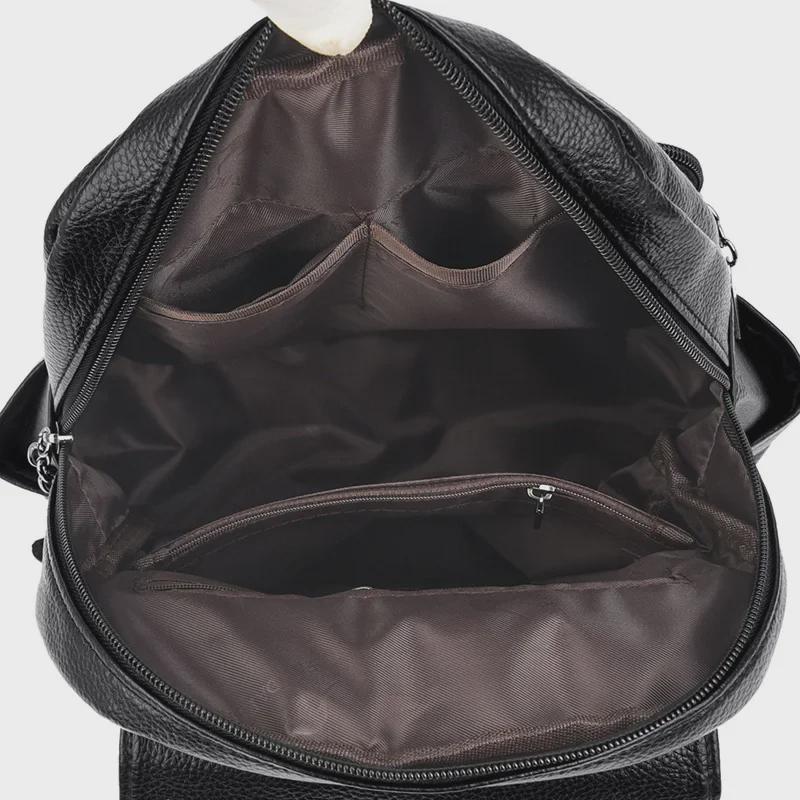 Women's Genuine Leather Anti-Theft Fashion Backpack - Versatile, Multifunctional, and Elegant Design.