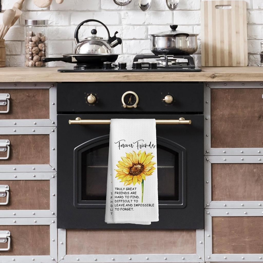 Friends Forever Kitchen Towels Dish Towel 16x24 Inches, Friendship Friend Birthday Gifts for Women Friends Sister BFF Female Bestie Kitchen