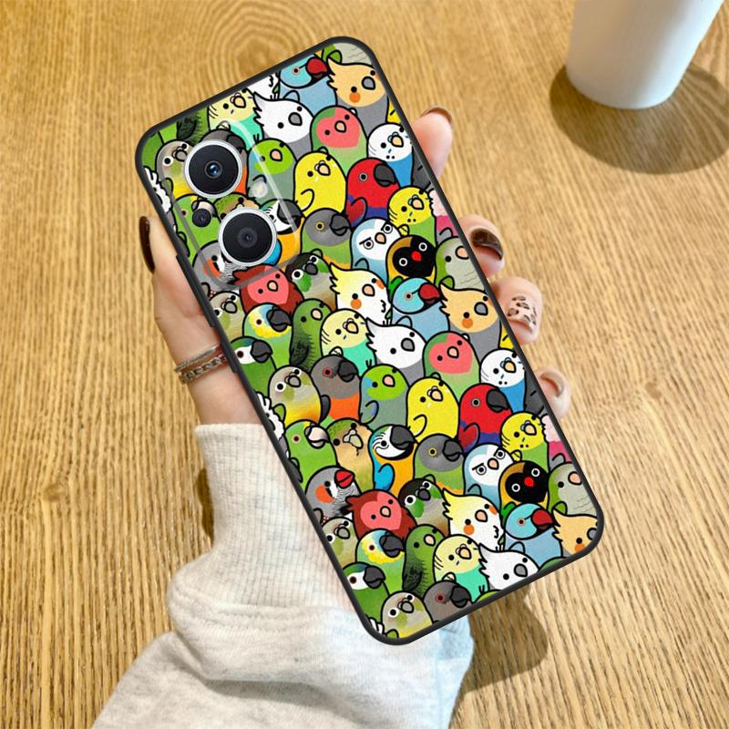 Cartoon Cockatiel Collage Funda For OPPO Reno 14 F 10 11 12 13 Pro 13F 12F 11F 7 8 Lite OPPO Find X6 X5 X8 X9 Pro Case