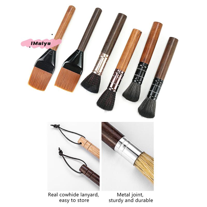 M-Coffee Brush Grinder Cleaning Tool Bar Counter Powder Home Coffee Brush Remove Coffee Residue Wooden Handle Espresso Brush