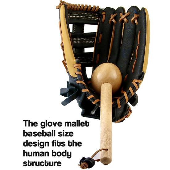 1 Set Round Stick Comfortable Grip Drop-resistant Non-cracking Exercise Wood Softball Baseball Glove