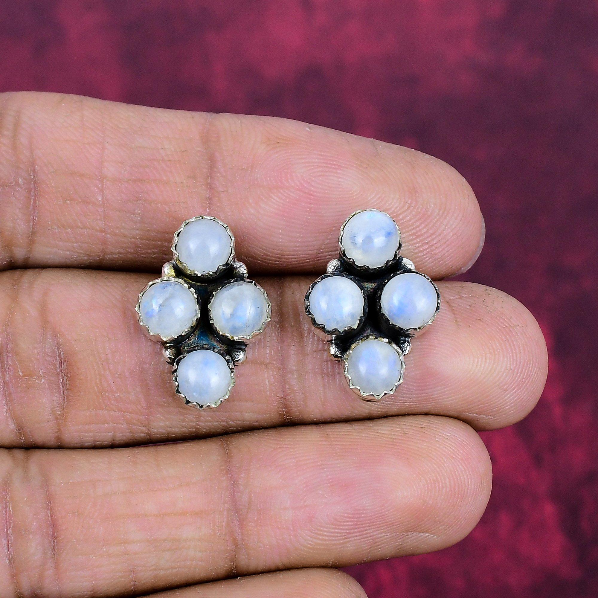 

Украшения из радужного лунного камня, Ювелирные изделия из серебра 925 пробы, Серьги ручной работы, Украшения с драгоценными камнями для женщин 0.78 Inches