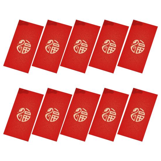 10 stk røde konvolutter 2025 kinesisk slange månenyttår røde pakker bærbare velsignelse røde heldige pengekonvolutter til nyttårsfest
