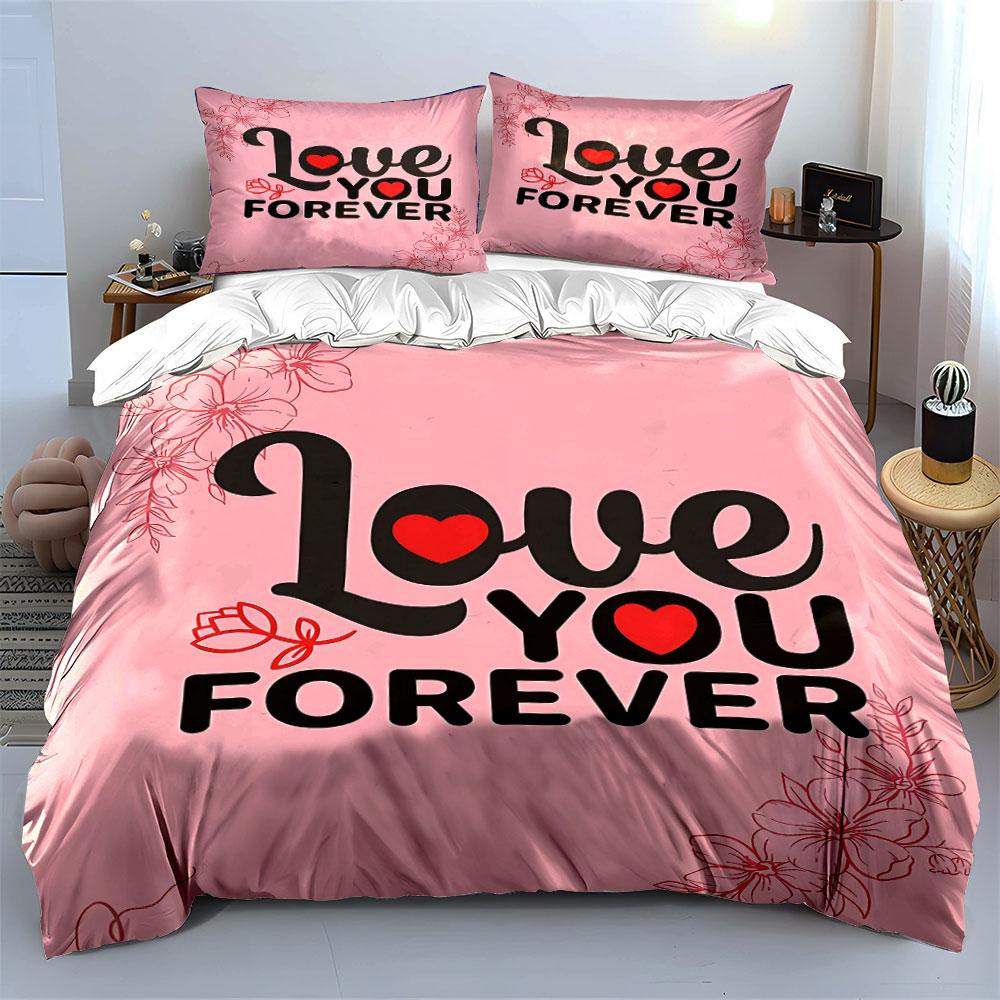 Love You Forever Bedding Set Bedding Duvet Cover Set Duvet Cover Pillowcases (1 * Duvet Cover 2 * Pillowcases, without duvet insert)