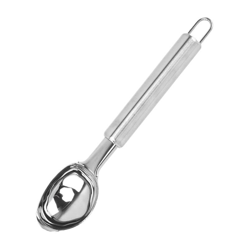 1Pcs Stainless Steel Ice Cream Scoop Long Handle Rust Proof Surface Perfect For Home Kitchen Dessert And Fruit Scooping