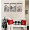 3Pcs Iron Mountain Wall Art, Minimalist Line Design Paintings for Living Room Bedroom Office, Modern Metal Decor, Easy To Hang, Unique Gift