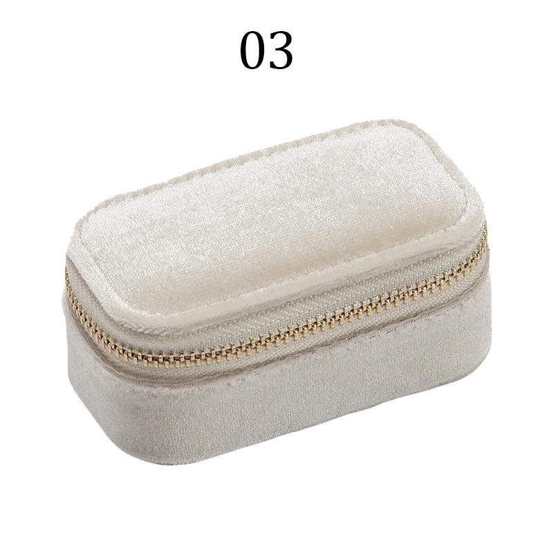 Mini Ring Box Travel Jewelry Box Ring Zipper Velvet Storage Case Jewel Packaging Earrings Necklace Organizer Storage Box Trip