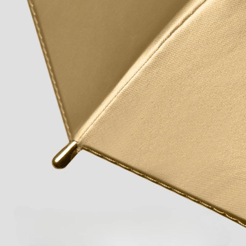 Men Women Tri fold Umbrella Small Fresh Simple Gold Plastic Windproof Automatic Rain Gear Household Home